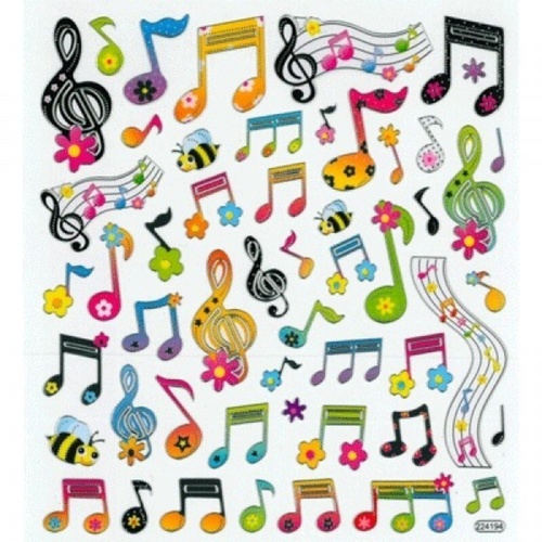 Music Stickers Sheet - Floral Notes by AIM Gifts