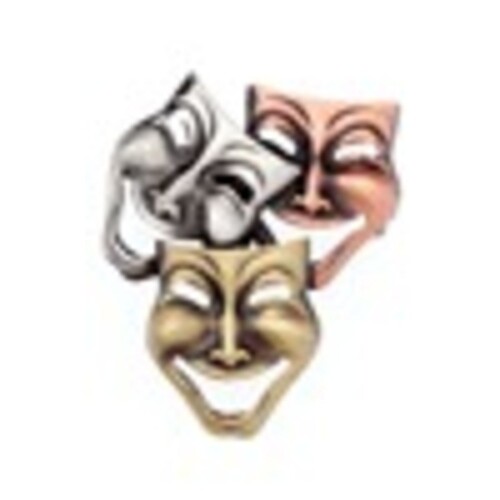 Tri Colour Music Pin 3 Small Comedy Masks