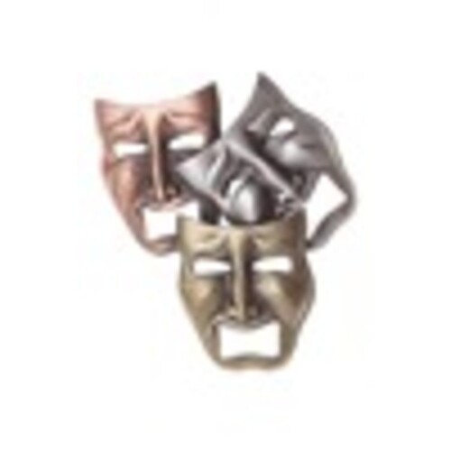 Tri Colour Music Pin 3 Small Tragedy Masks