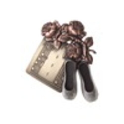 Tri Colour Music Pin Slipper Rose W/ Sheet Music