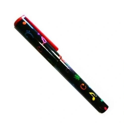 Black Ballpoint Pen with Colorful Music Symbols