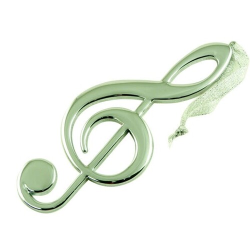 Treble Clef Ornament Silver