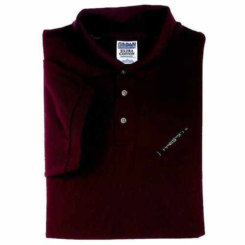 Embroidered Golf Shirt Clarinet Maroon Large 