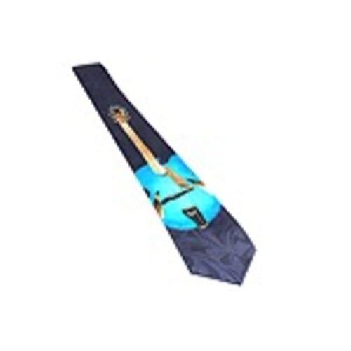 Music Tie Electric Guitar Blue