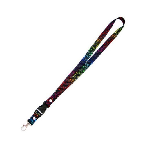 Black Lanyard with Music Notes Design