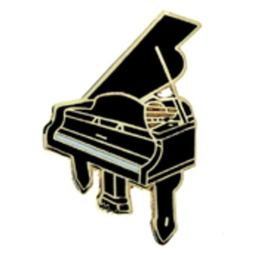 Mini Grand Piano Black Enamel Pin