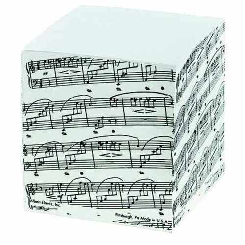 Square Memo Cube Sheet Music Black/White