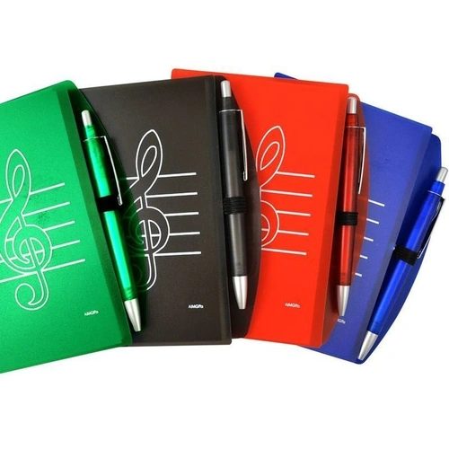 Treble Clef Notepad and Pen Set - Green
