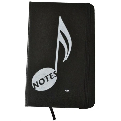 Notebook Music Note Black with Elastic Band 3.5 x 5.5 inches