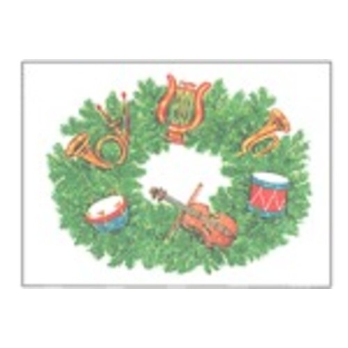 Christmas Cards Instrument Wreath Box Of 15