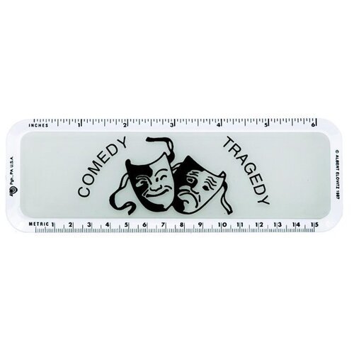 Lucite Ruler Six Inches Comedy Tragedy