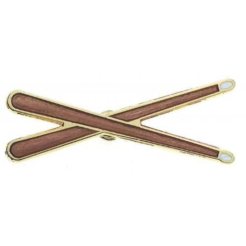 Mini Enamel Drum Sticks Pin - 4-5 cm, Golden Finish, Gift Item
