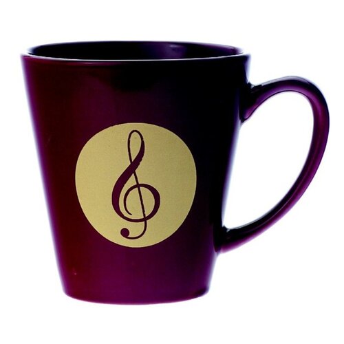 Latte Mug G Clef Small Maroon