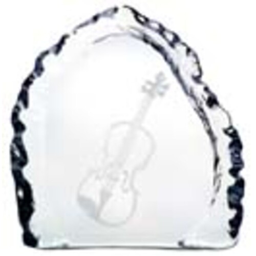 Glass Paperweight Violin Large