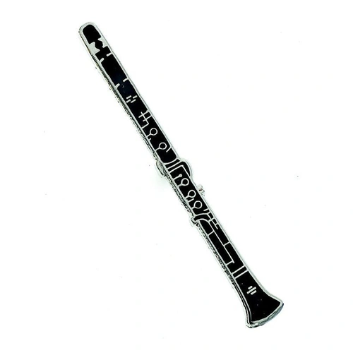 Mini Clarinet Enamel Pin - 4-5 cm, Elegant Golden Finish, Perfect for Gift Giving