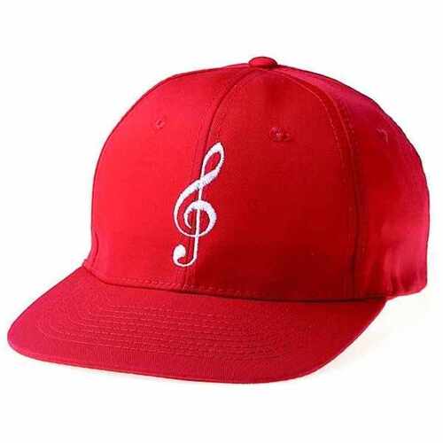 Hat G Clef Red W/White
