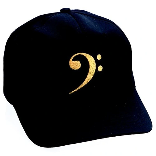 Bass Clef Black Hat with Gold