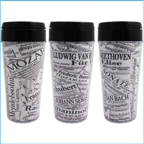 Sheet Music Collage Travel Tumbler 16 oz