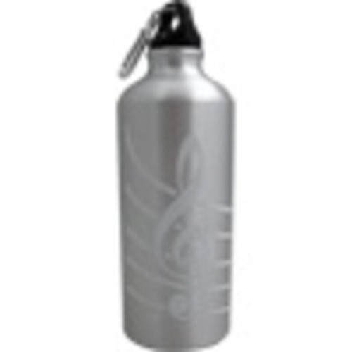Aluminium Sports Bottle Treble Clef Design Silver