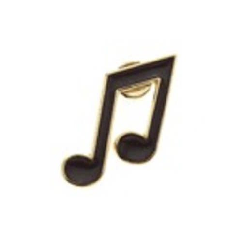 Eighth Note Mini Pin with Enamel and Gold Finish, 4-5 cm