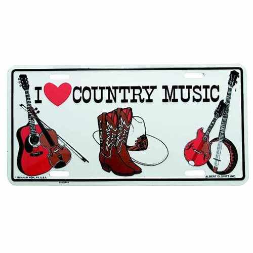 Licence Plate I Love Country Music