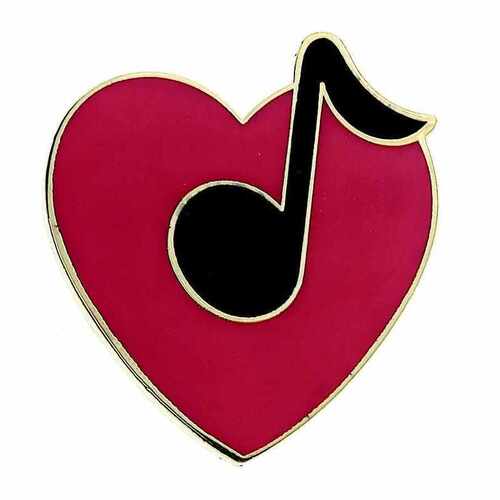 Mini Pin Heart With 8th Note Assorted Colors