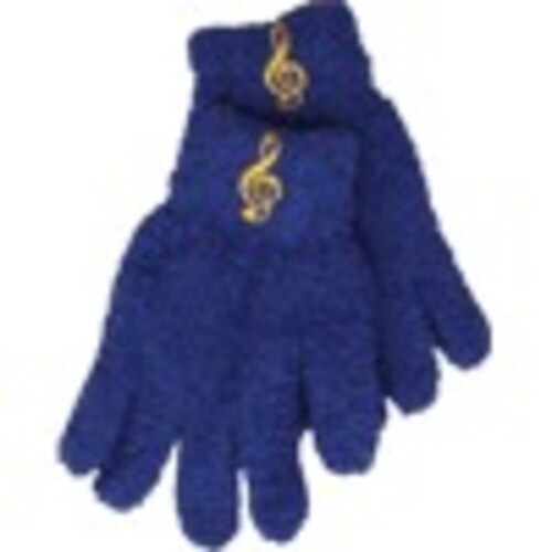 Fuzzy Gloves G Clef Royal Blue