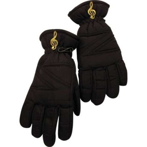 Ski Gloves Black With G Clef Medium / Large