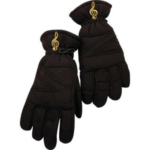 Black Ski Gloves with G Clef - Small/Medium