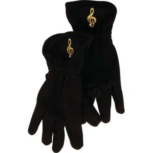 Fleece Gloves G Clef Black Medium / Large