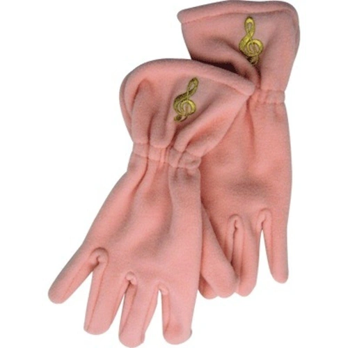 Fleece Gloves G Clef Pink Small/Medium