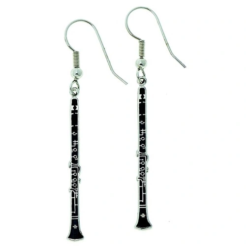 Clarinet Musician Earrings 2 3/8" Long