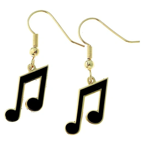 Black Quaver Earrings 1 3/4" long x 1/4" wide