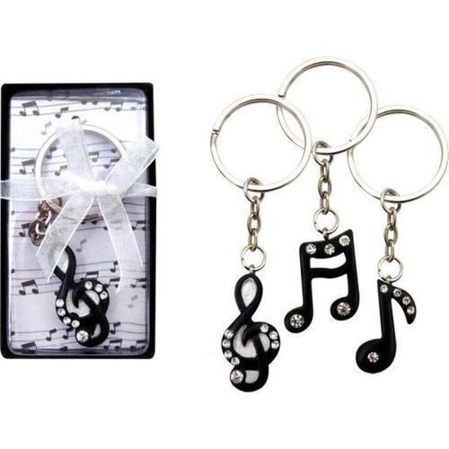 Music Keychain Set Of 3 With Rhinestones 