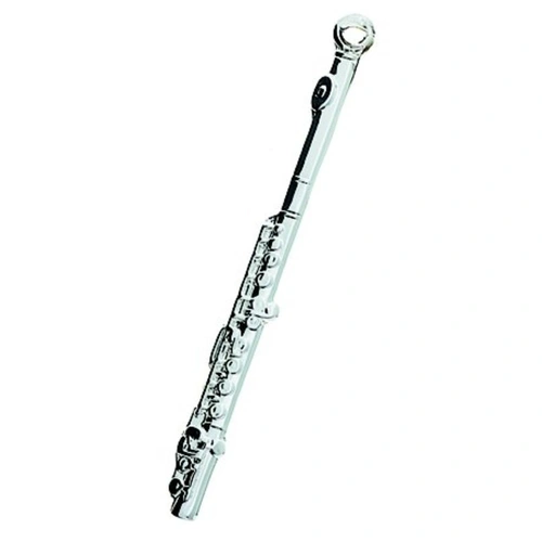 Silver Flute Keychain - 2 3/8" Long x 1/4" Wide
