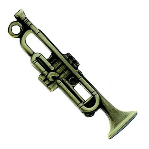 Keychain Trumpet Antique Brass