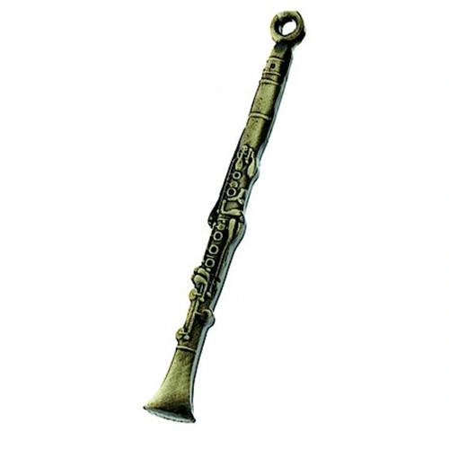 Antique Brass Clarinet Keychain