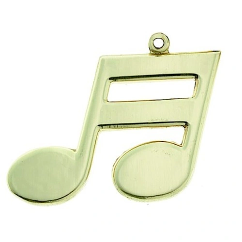 Double Note Polished Brass Keychain