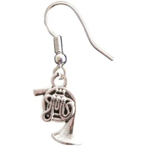 Silver French Horn Earrings by AIM Gifts
