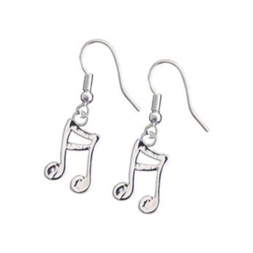 Beamed Semi Quaver Note Silver Earrings by AIM Gifts