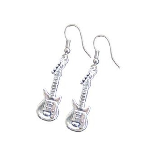 Silver Electric Guitar Earrings by AIM Gifts