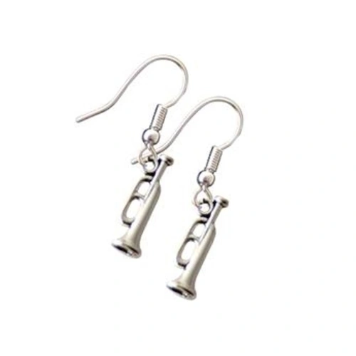 Silver Trumpet Earrings by AIM Gifts