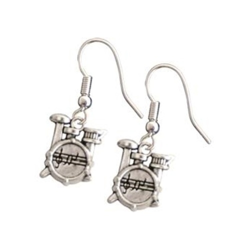 Silver Drum Kit Earrings by AIM Gifts