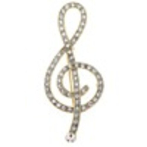 Rhinestone Brooch G Clef