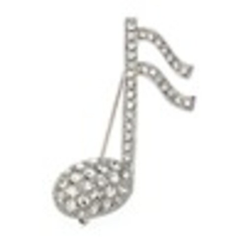 Rhinestone Brooch Large 16th Note