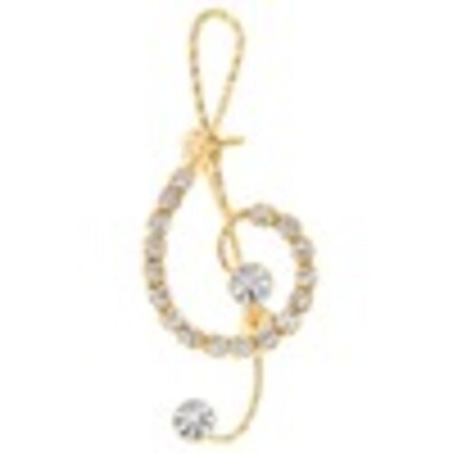 Rhinestone Brooch Small G Clef
