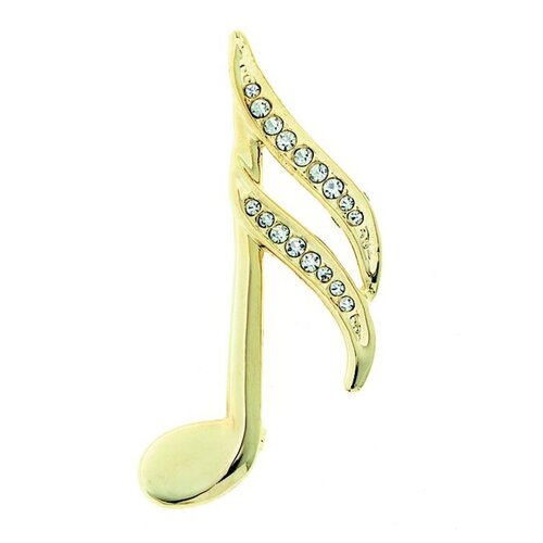 Rhinestone Brooch Large 16th Note