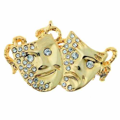 Rhinestone Brooch Comedy Tragedy
