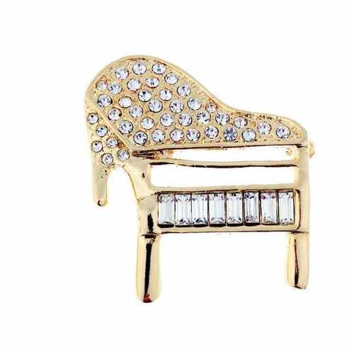 Rhinestone Brooch Large Grand Piano