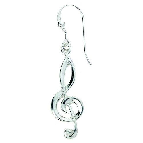 Sterling Silver Earring G Clef